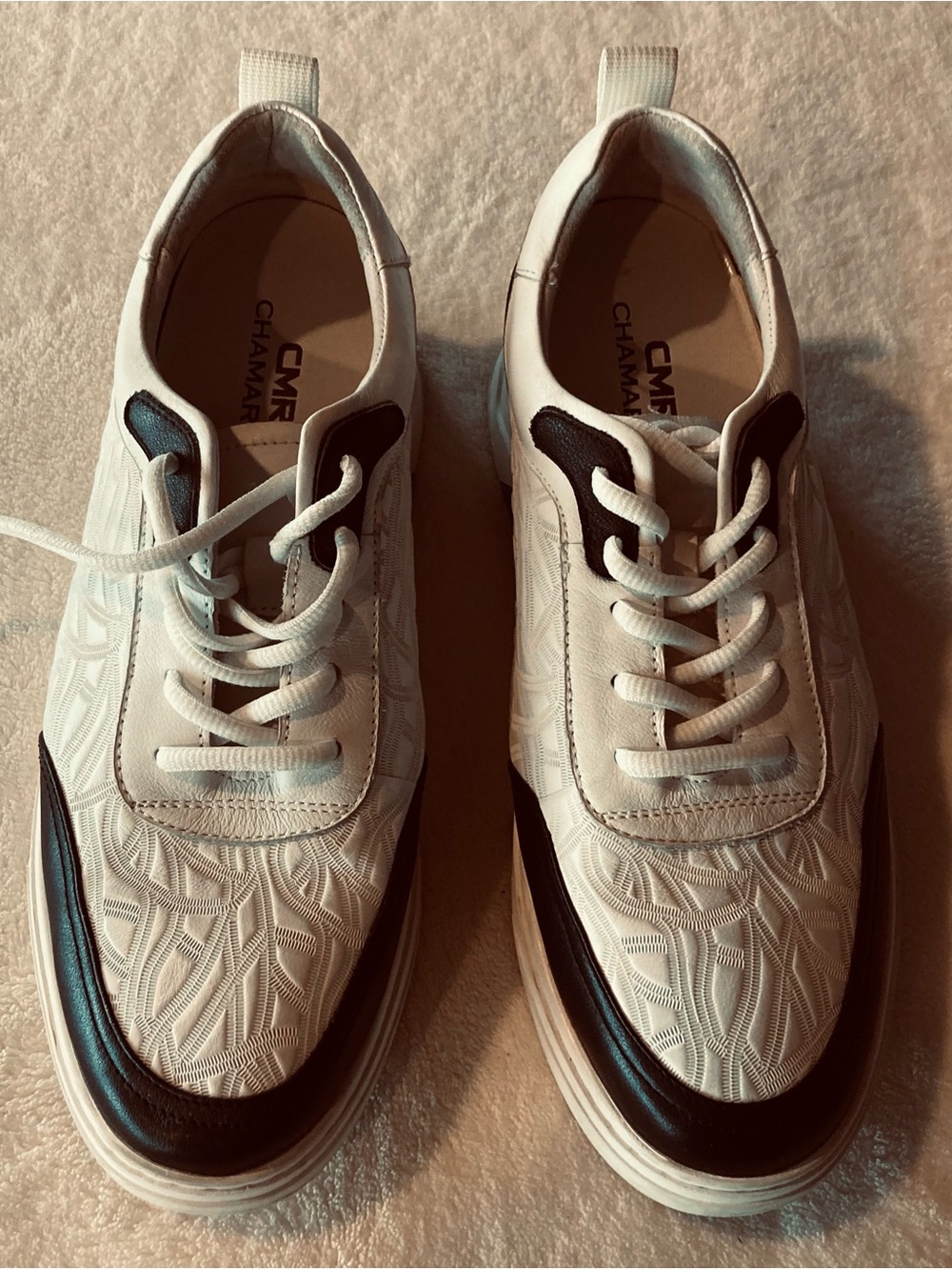 CMR CHAMARIPA Height Enhancing Men’s White Elevator Sneakers Size 8/Height 2.5in